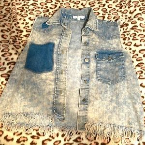 Gilded Intent patchwork jean vest